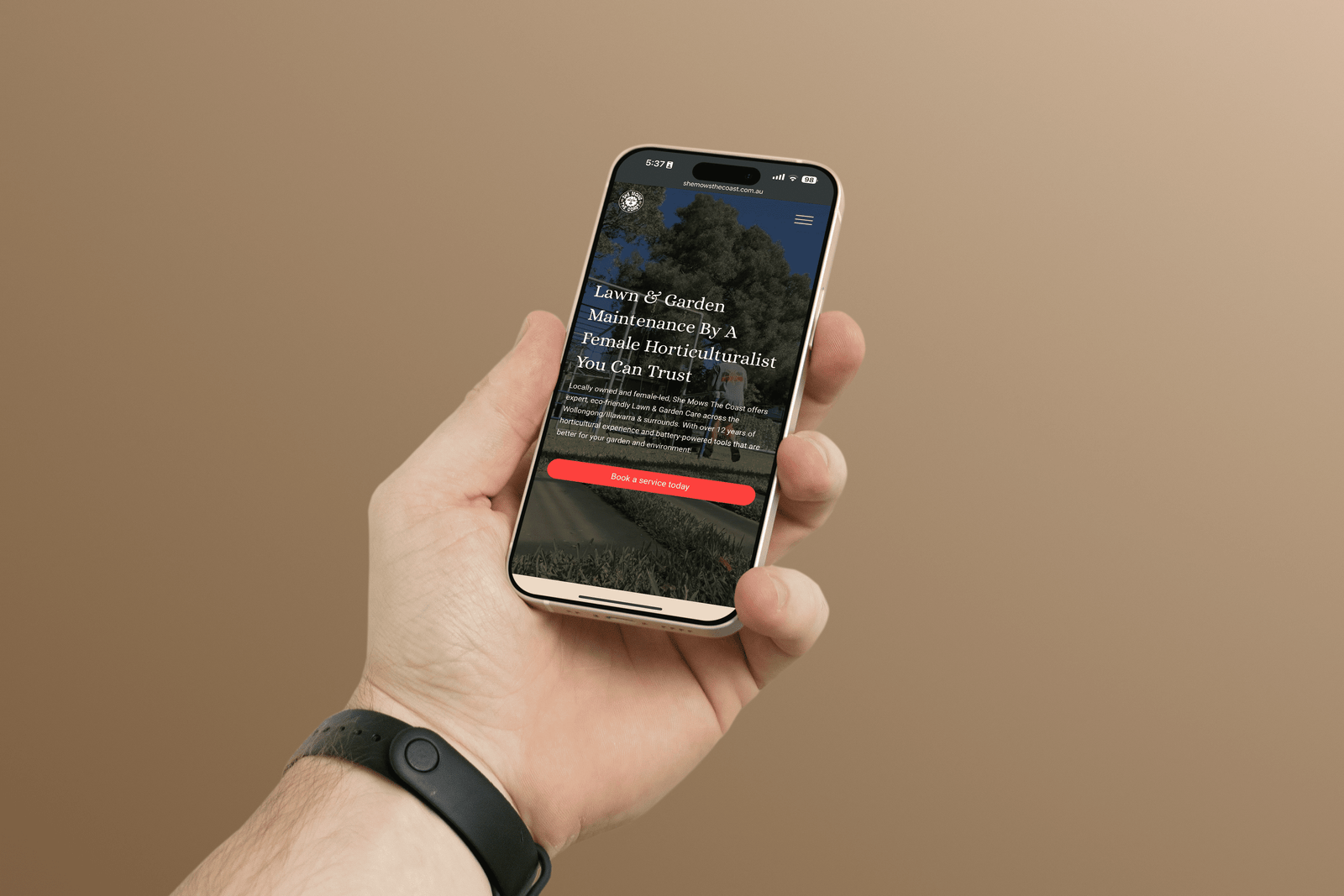 she mows the coast website on mobile